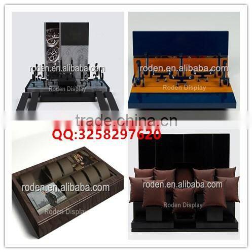 Wooden watch counter display slotting watch display fix watch Cring