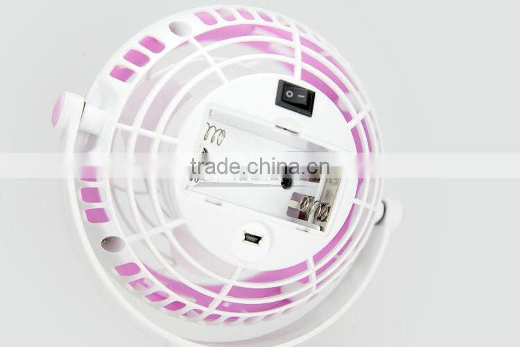 Mini fan usb clip fan with battery 4 inch fan plastic ABS blue green pink color