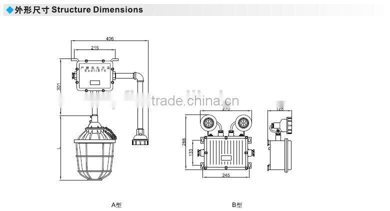 BAJ52 Factory price Explosion proof double head emergency lighting
