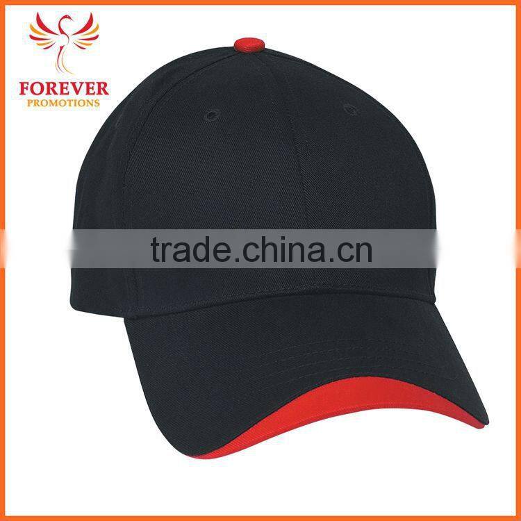 2016 Wave Sandwich Baseball Cap Custom Logo Design Cotton Black White Baseball Cap And Hat
