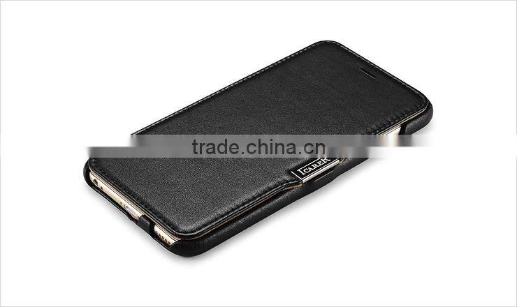 Genuine leather flip wallet case for iPhone6 plus case