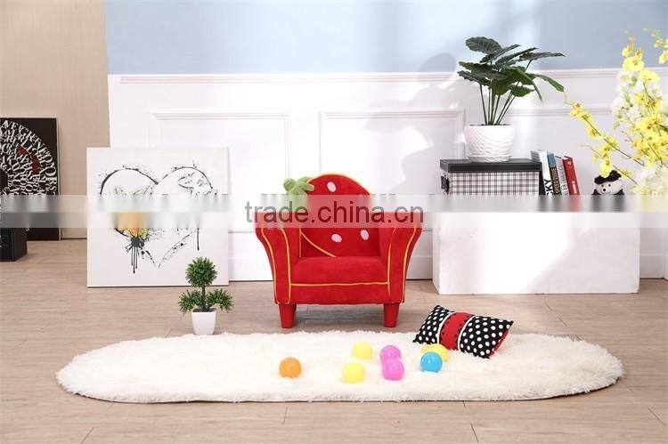 Red Coral Fleece Fabric Single Seat Sofa