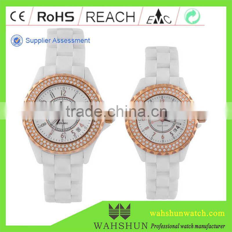 Best quality Swiss movement ceramic band zirconia ceramic watch