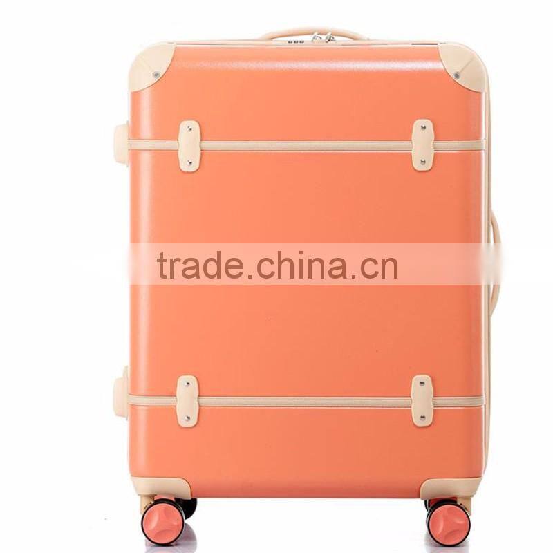ABS PC Vintage Luggage Airport Luggage Trolley Vintage Suitcase