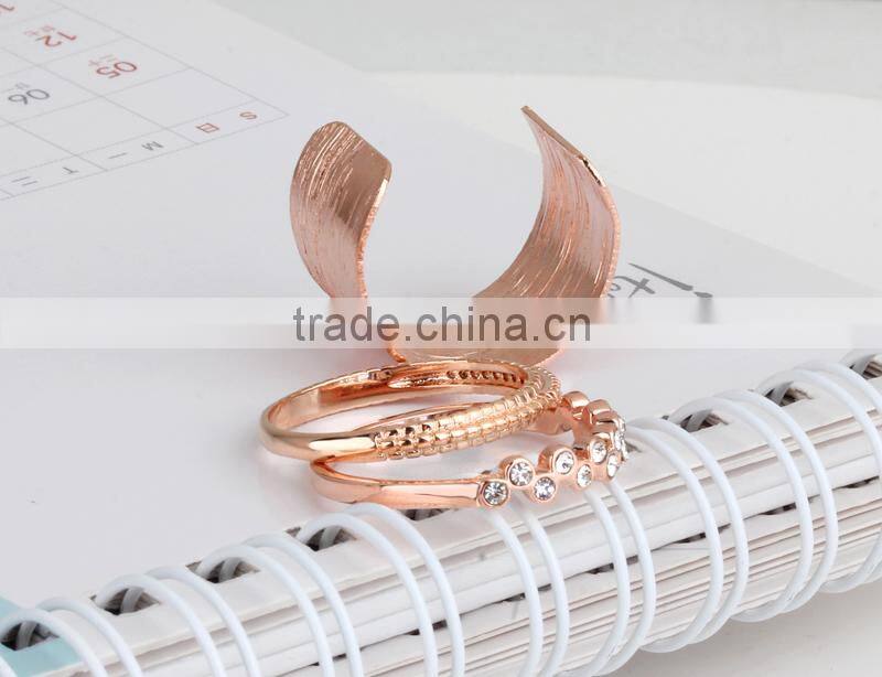 Unique 3 Parts 18K Gold Ring Designs For Girls