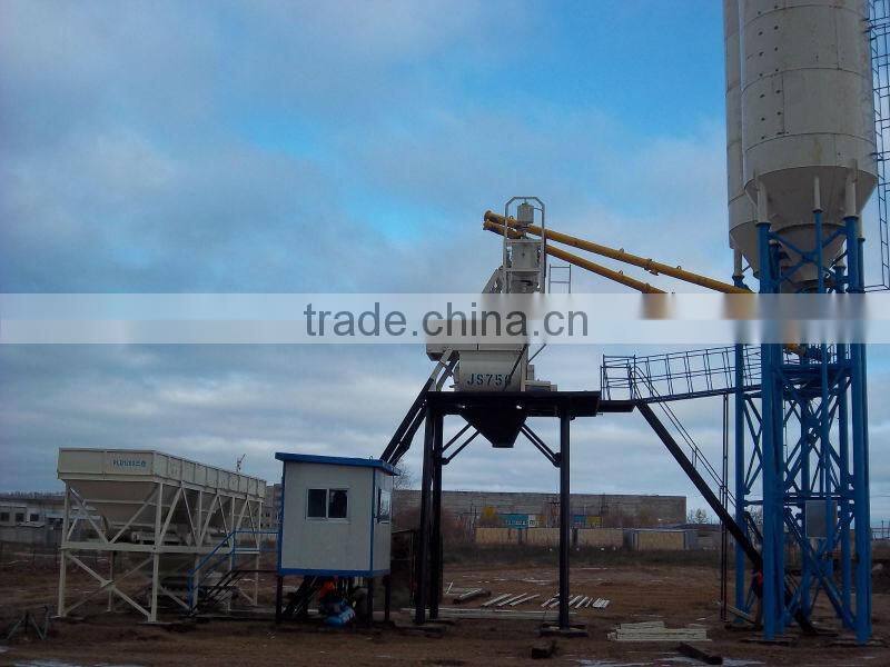 hzs35 low mini concrete mixing plant for South America