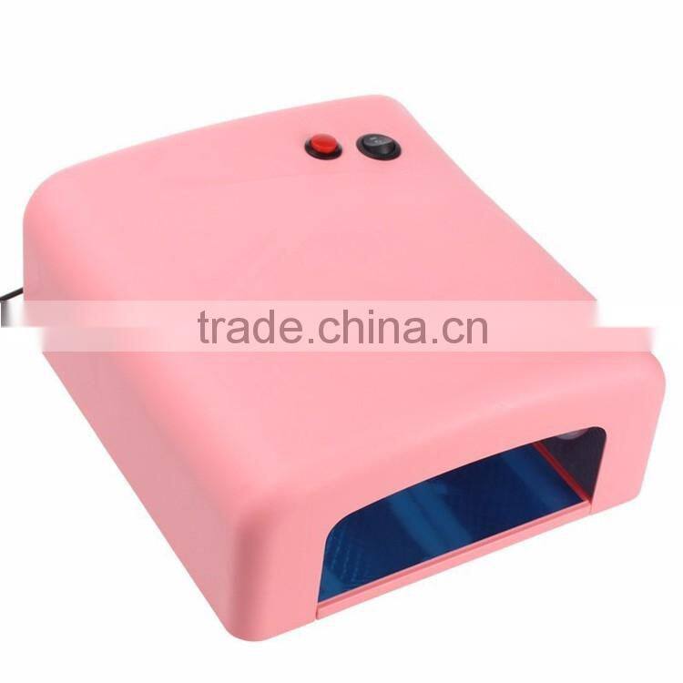 2015 Hot sale Wholesale 36w nails dryer 818 uv lamp, 4*9pcs uv tubes nail lamp, 120's timer lamp uv for nail