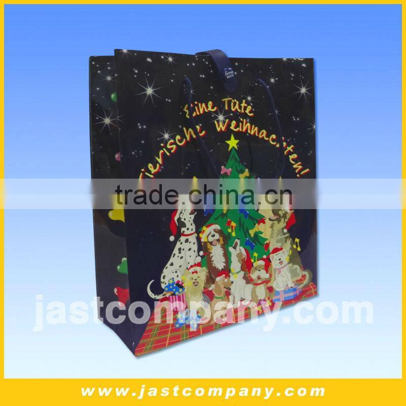 Medium Size Santa Tree Gift Bags, Santa Gift Paper Bags with Light and Sound