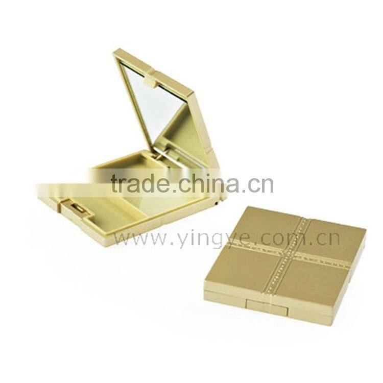 Glod brown elegant compact powder case in packaging boxes