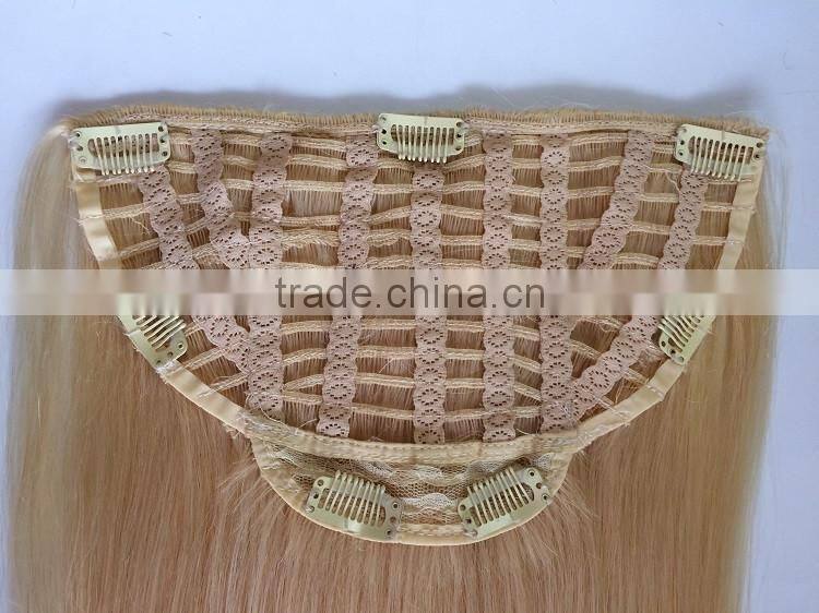 indian remy virgin hair half wig clip in hair extensions