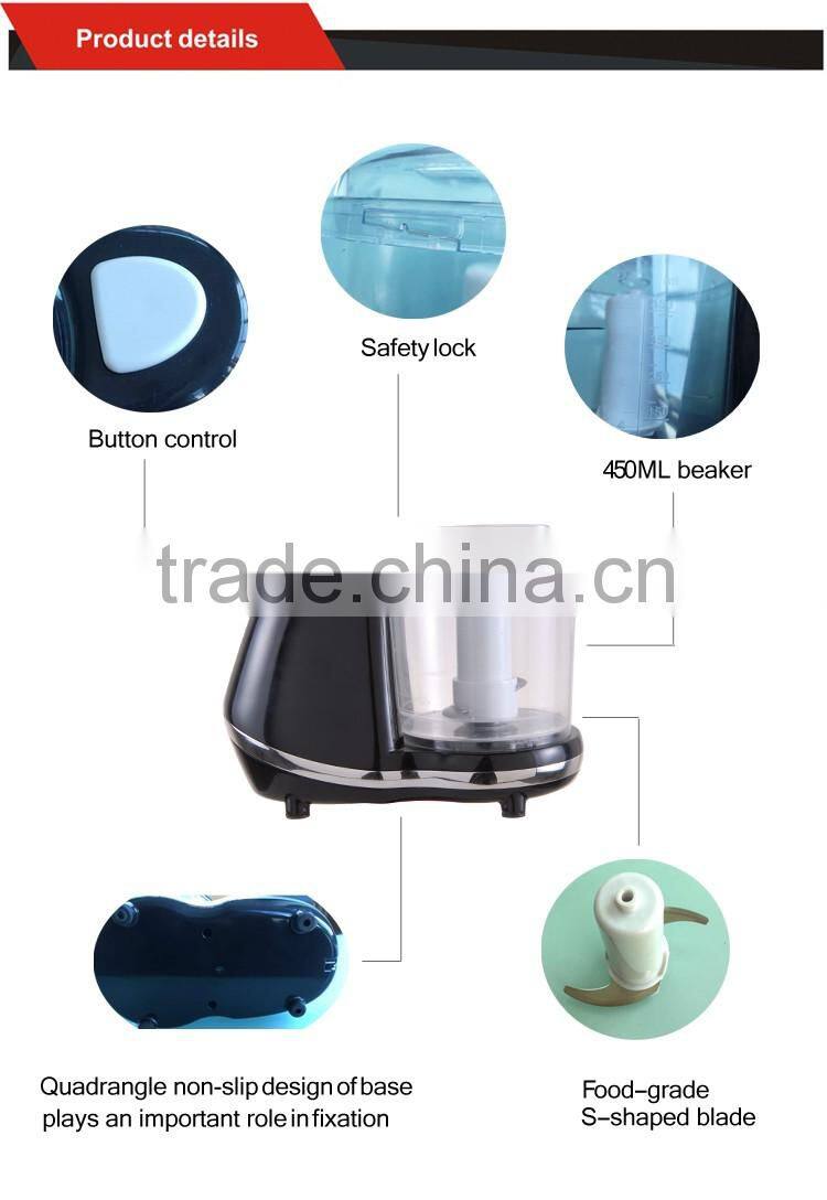 ABS 250w 1 speeds CE CB GS vegetable mini chopper