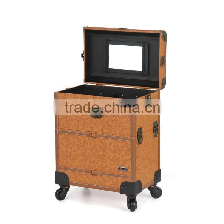 Professional Factory Price Sunrise Branded Cosmetic Trolley Box For Nail Beauty