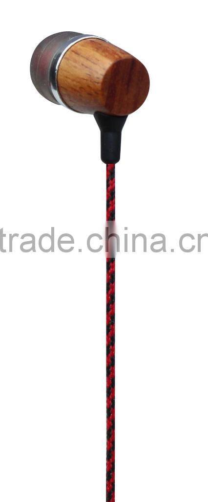 hot selling stereo cheap wood earphone from Shenzhen headphone factory