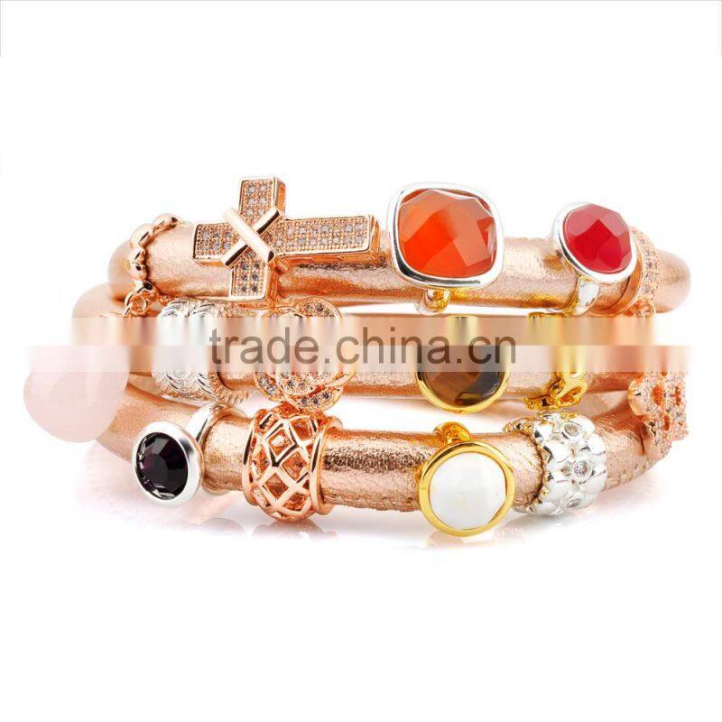 Fashionable Jewelry Women Custom Charm Bracelet Leather