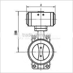simple structure Pneumatic Butterfly Valve
