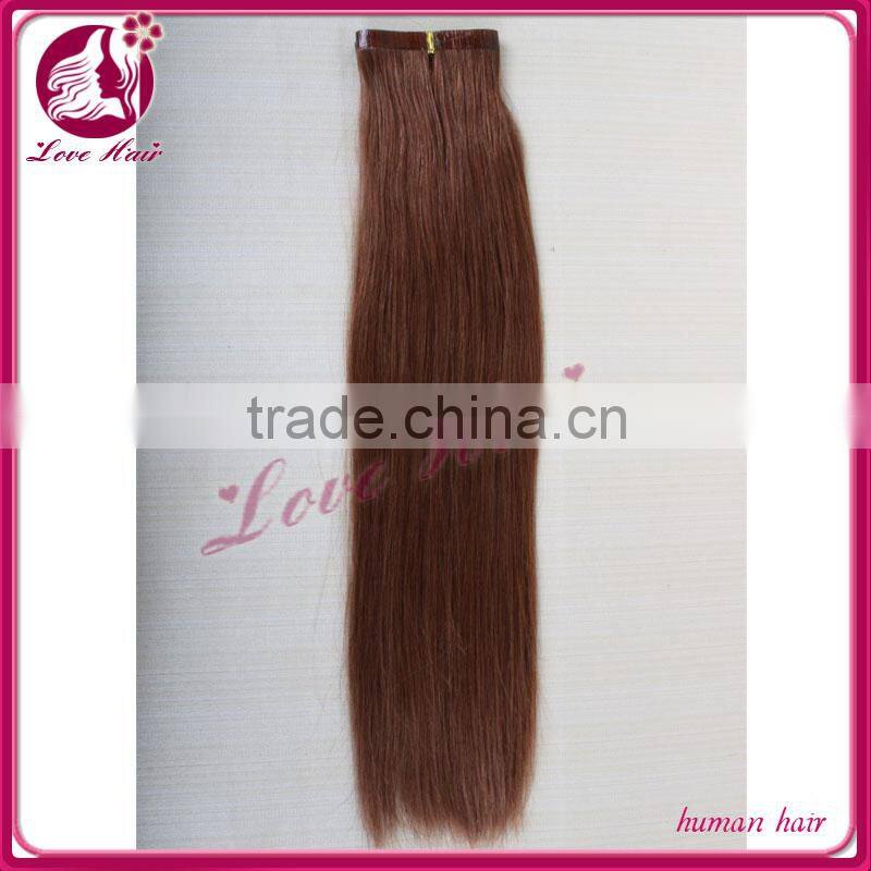 Cheap European hair, double drawn colorful ombre remy tape hair extension