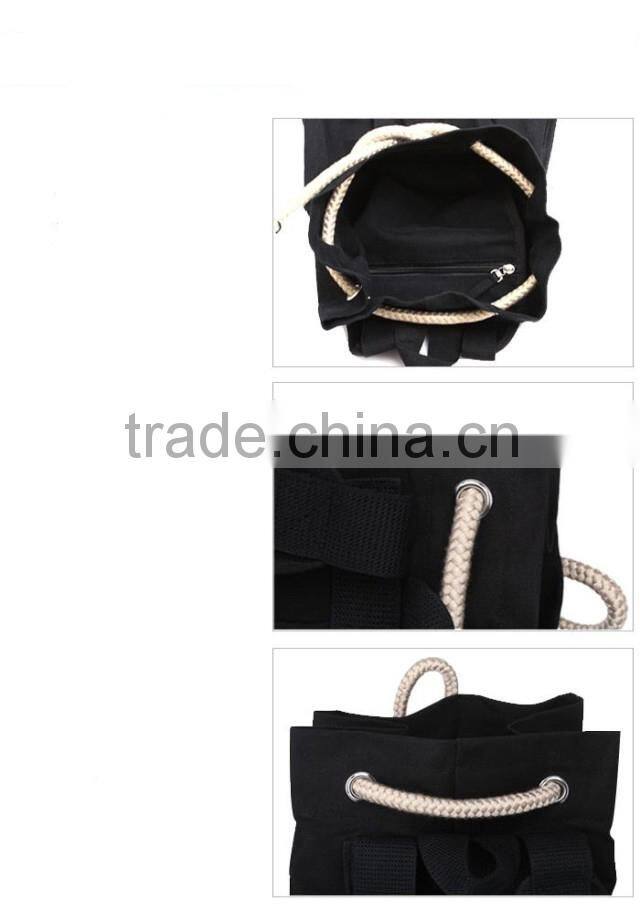 Unisex Backpack Schoolbag Canvas Travel Backpack Drawstring Bag Large