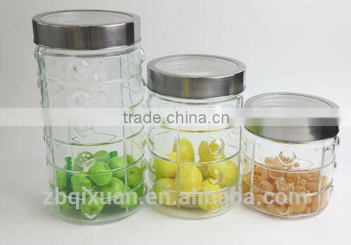 Classical Glass Food Container with Metal Cover