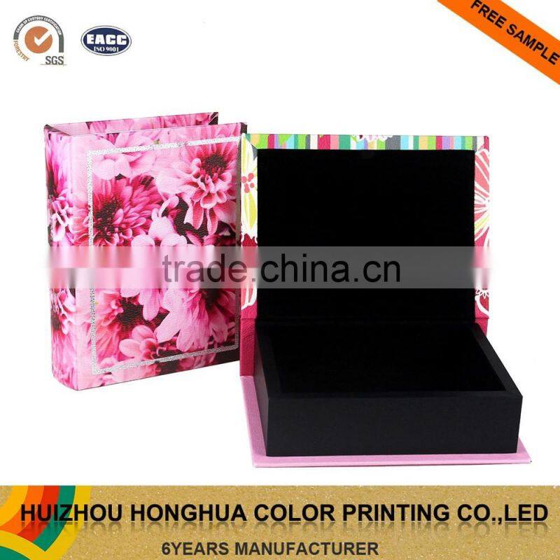 Custom Synthetic Leather Book Box Wooden Book Gift Box Packaging Box