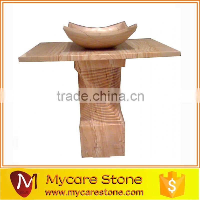 Dark Emperador Marble bathroom Pedestal Sink