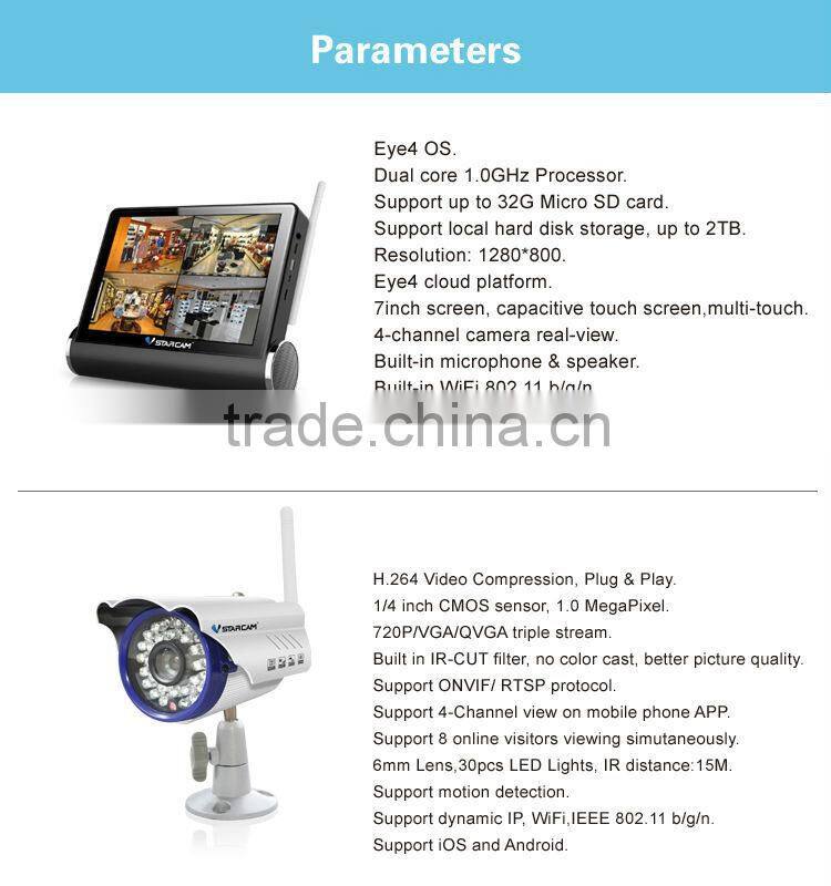 720P Wireless IP Camera Wifi IP Camera with WPS for Easy Connect Indoor HD Wireless IP Camera for Android / iOS