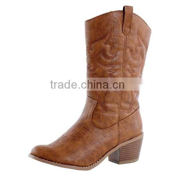Fashion New Cowgirl Women Western Leather Boots