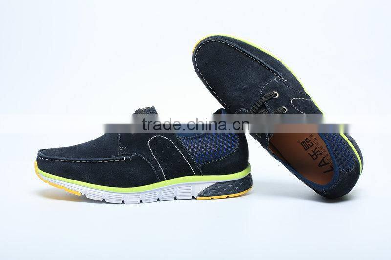 High class height increasing blue nubuck branded italian mens shoes/ man soft sole shoe/shoe brand in franc