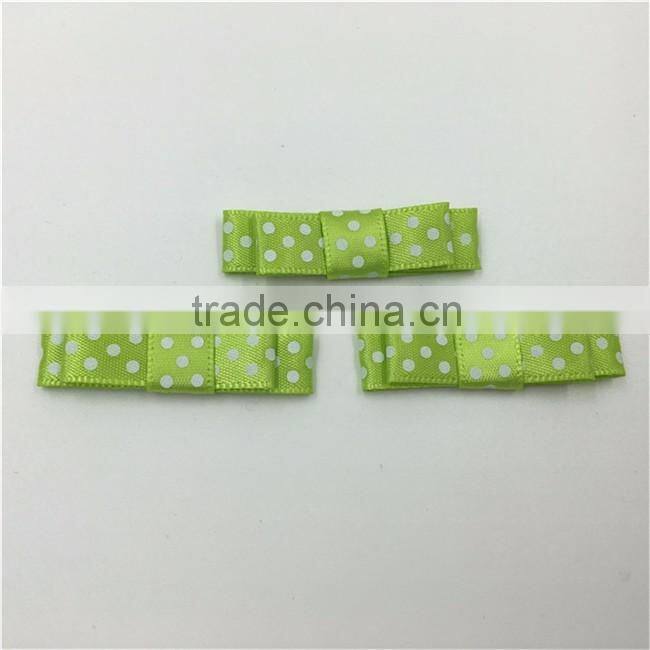 Green Ribbon Bow With White Dots