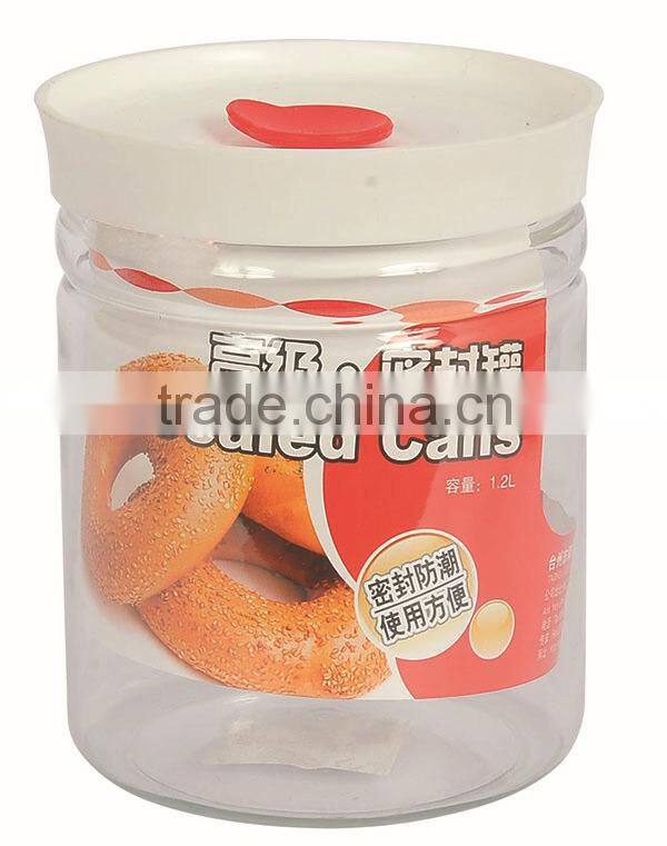 Transparent Big Size Cylindrical Plastic Food Storage Jars