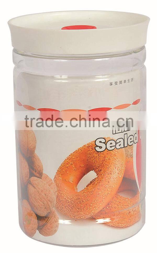 Transparent Big Size Cylindrical Plastic Food Storage Jars