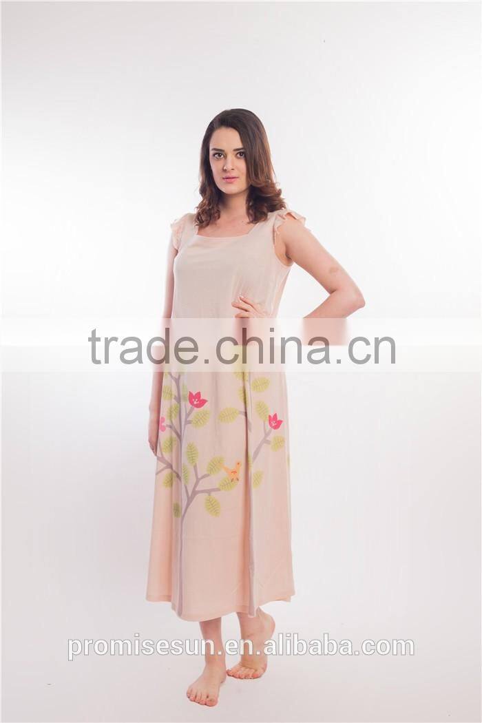 100% cotton printing sleeveless comfort sexy hot nightwear for women