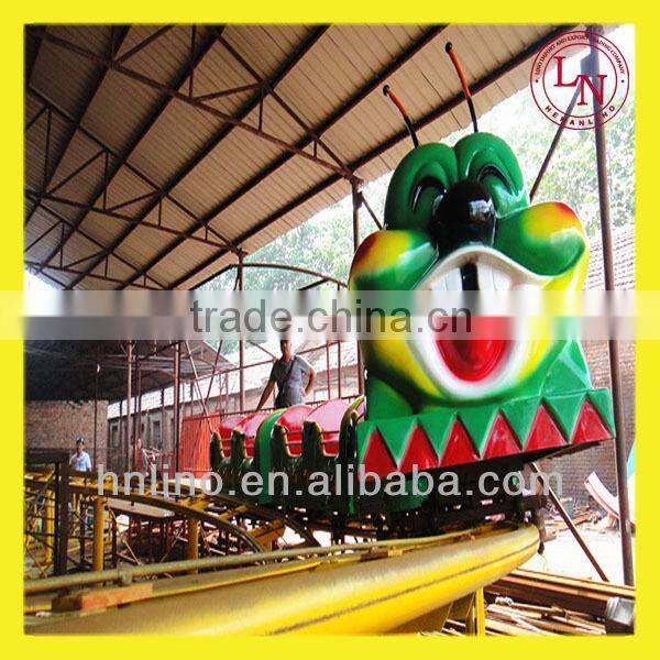 Green worm train !! Amusement park children's model electric train for sale