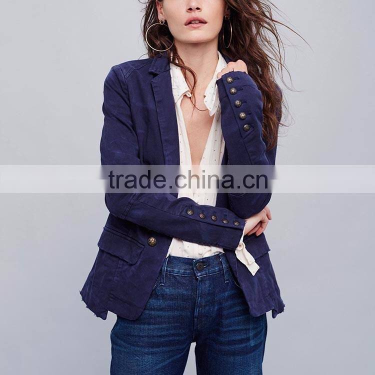High quality online shopping jackets blue stylish fashion lady blazer