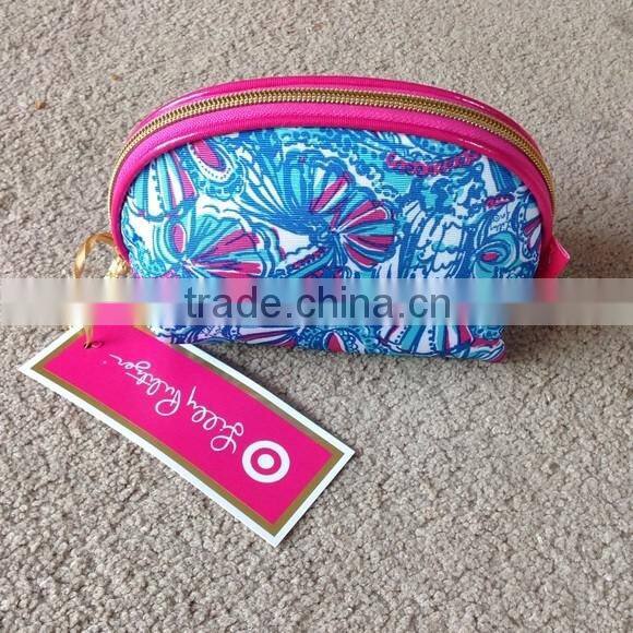 Wentou Monogramed Lilly Pulitzer Canvas Makeup Bag