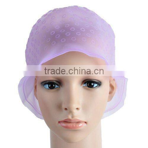 Pro Salon Silicon Reusable Hair Colouring Hairdressing Highlighting Dye Frosting Cap & Free Hook Random Color