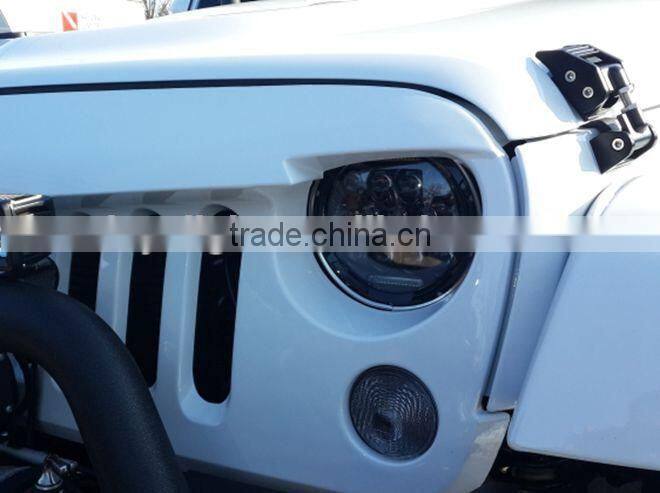waterproof jeep wrangler led lamp 7" 75W car LED Headlight H4 DRL High/Low for Wrangler Hummer JK LJ