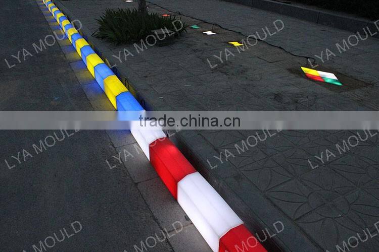 High Quality Granite Solar Kerb LED Warning Light Stone For Roadside LED Plastic PE Pavement Stone Sizes