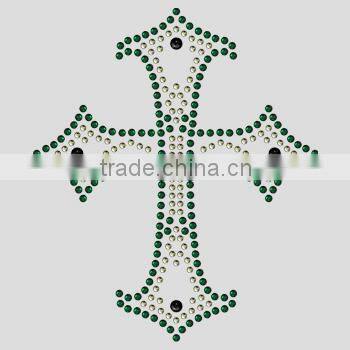 T14050021 Cool Cross Rhinestone Motif Hot Fix Motif Rhinestone