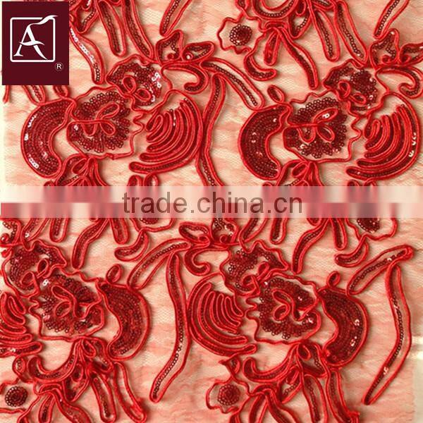 Cord & Sequin embroidery fabric for dress