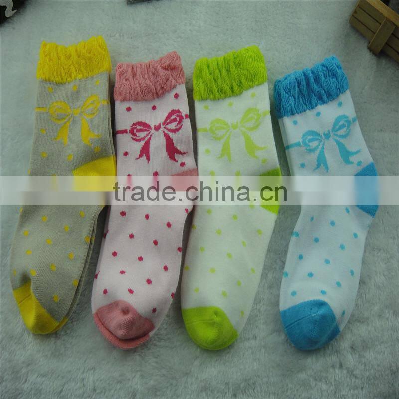 2015 best sell factory custom wholesale baby girl tube baby socks