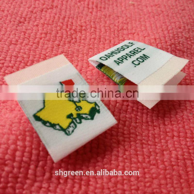 Neat cutting iron on clothing label,woven label with sticky back