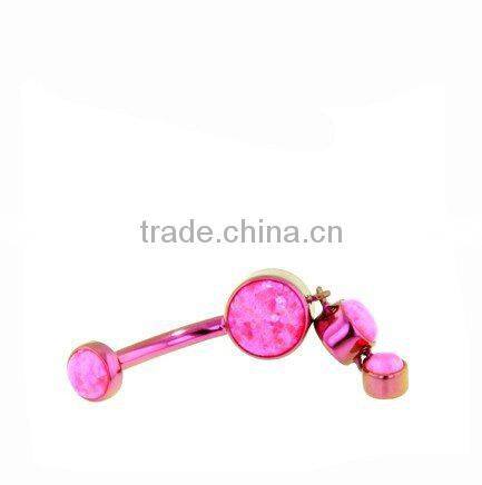 Gold 316L stainless steel body jewelry navel ring