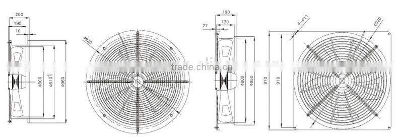 800 mm split air conditioner fan motor