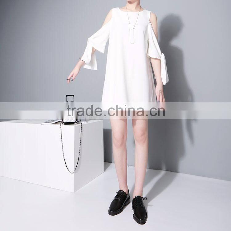 Summer Chiffion Vest Dress Multi-way to Wear Unique Off Shoulder Lace-up Knot Black White