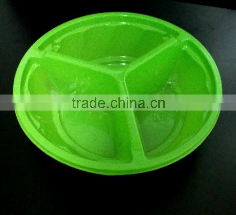 High quality take-away food container with lid 3 compartment