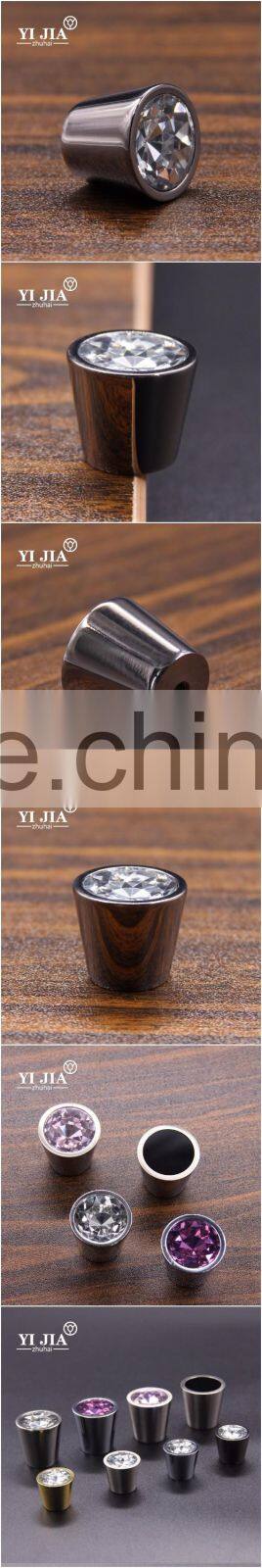 5/6 inch barrel shape clear crystal knob with zinc base