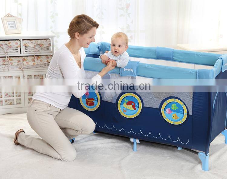 Multi-function baby playpen/playard, baby cot bed with cartoon pattern