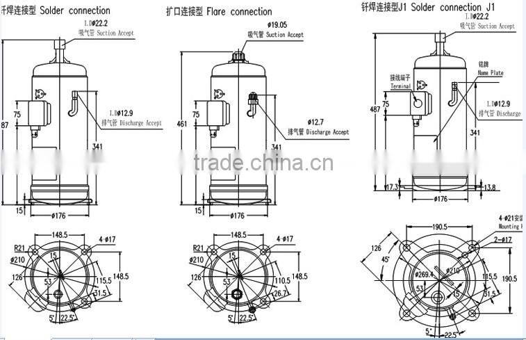 r410a Hitachi Compressor price E605DH-59C2