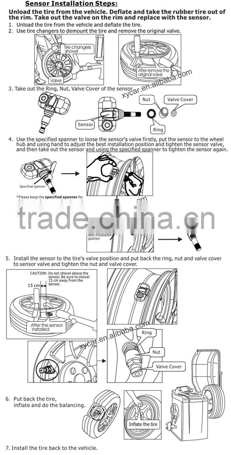 Digital Type Wireless Car Tire Pressure Monitoring Gauge Cap Sensor XY-101