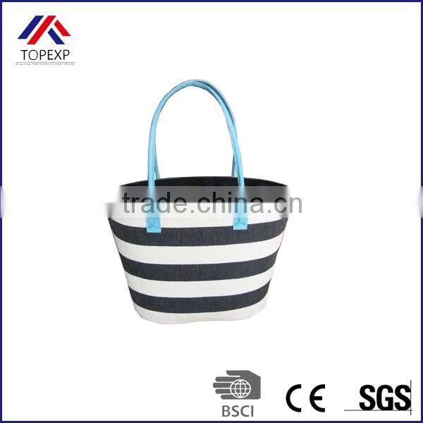 Paper Straw Bag Beach Striped Tote Bag